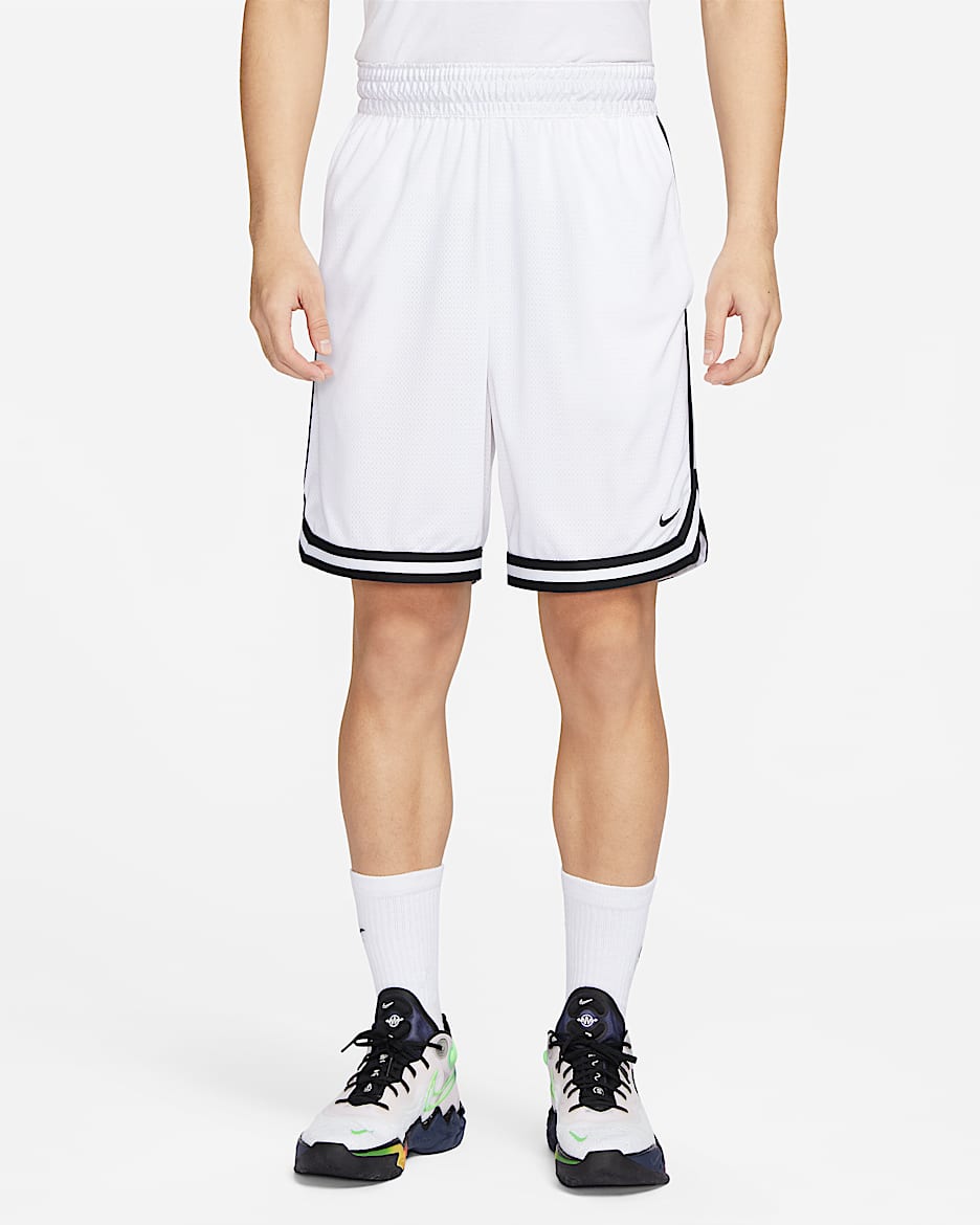 Nike DNA Dri-FIT 男子透气速干舒爽篮球短裤 - 白色/黑/黑