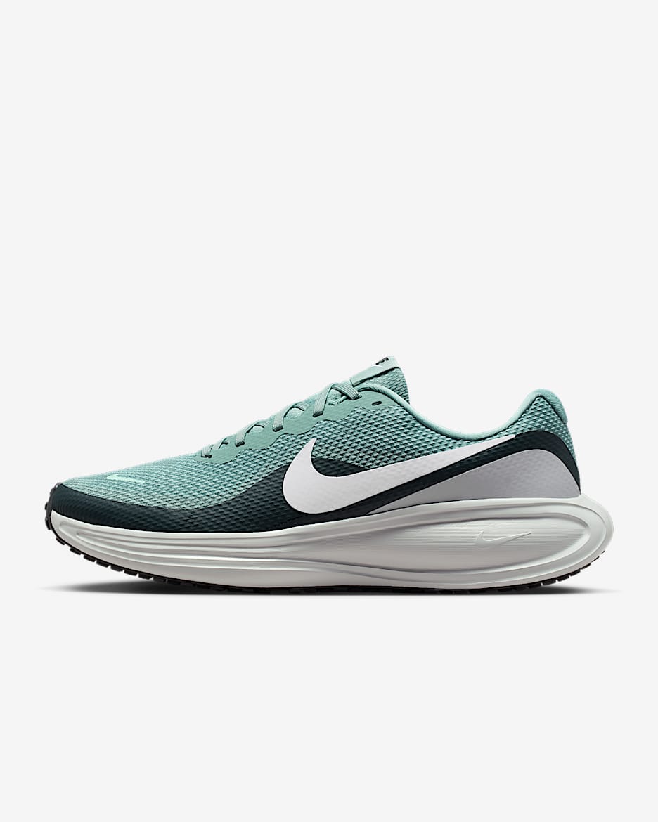 Nike Revolution 8 男子公路跑步鞋 - 大炮灰/海藻绿/白金色/白色
