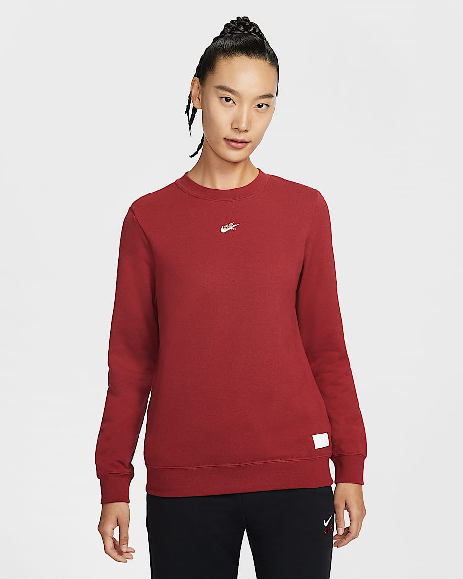 Nike Sportswear 马年限定脱缰系列新年款女子圆领运动衫 - 深队红