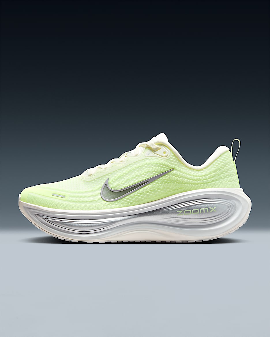 Nike Vomero Plus 耐克超级迈柔女子公路跑步鞋 - 帆白/微黄绿/白金色/金属银