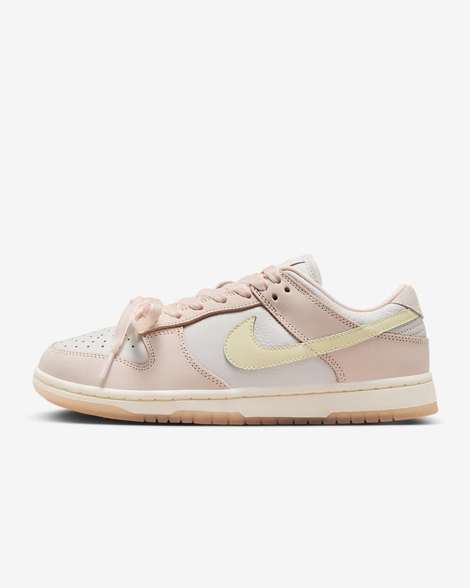 Nike Dunk Low Premium 女子复古芭蕾风运动鞋板鞋 - 柔粉/浅银灰/椰奶色