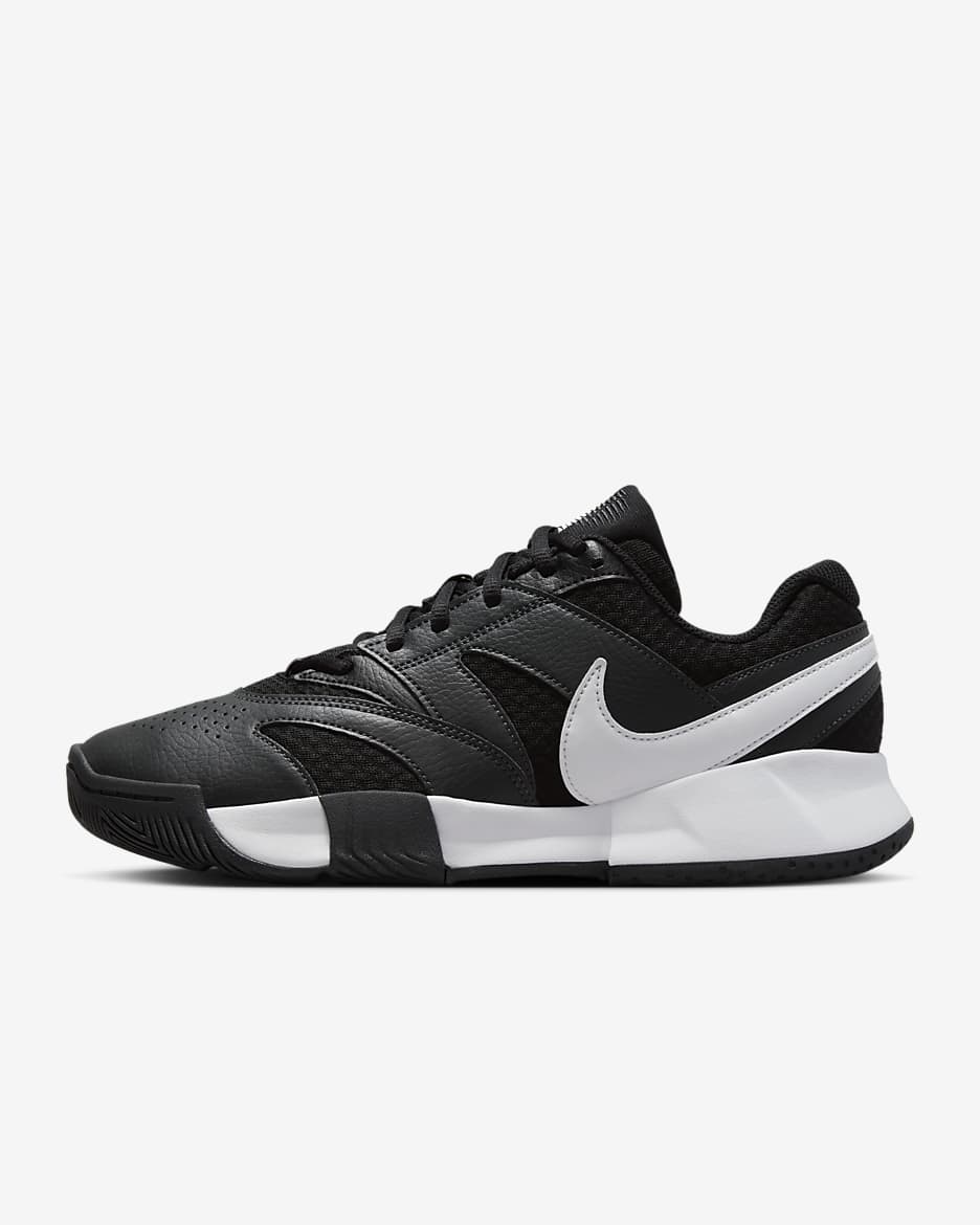 NikeCourt Lite 4 女子硬地球场网球鞋 - 黑/煤黑/白色