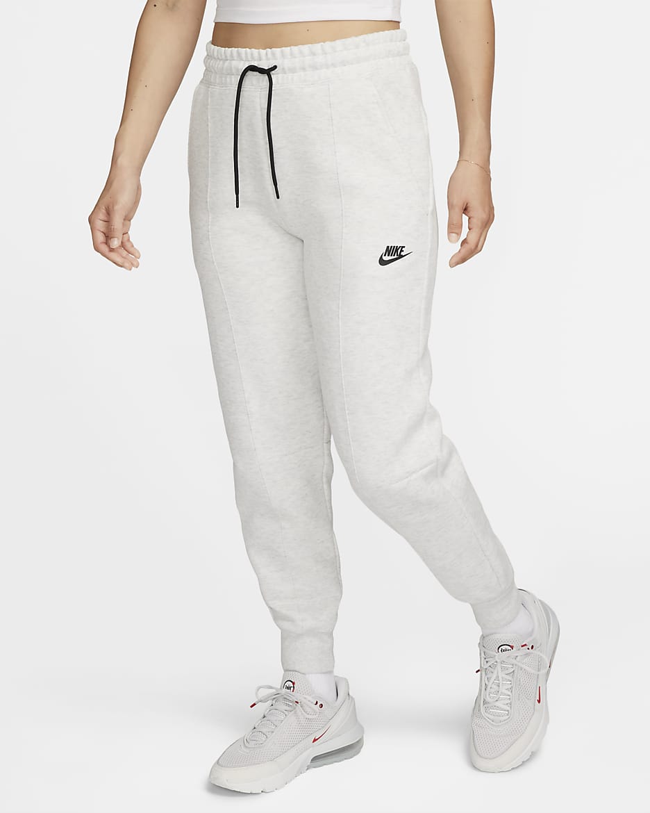 Nike Sportswear Tech Fleece 女子中腰长裤 - 浅灰/调色/黑