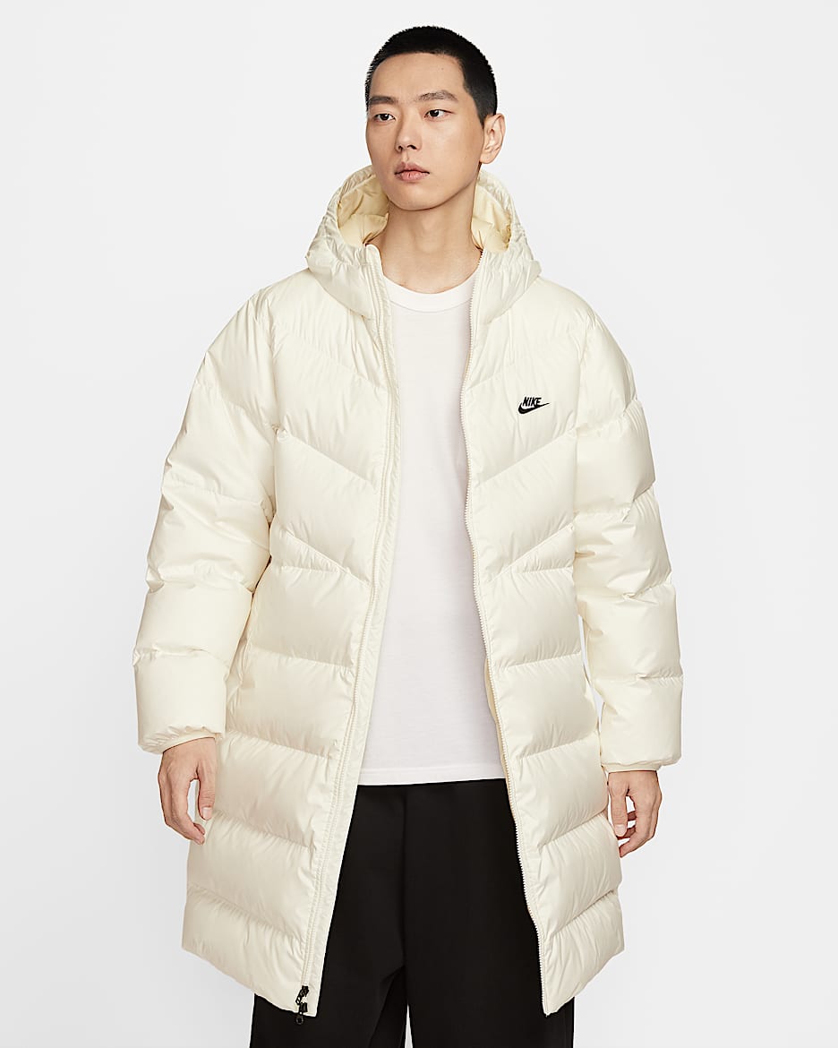 Nike Windrunner 耐克风行者系列男子拒水羽绒外套 - 帆白/帆白/黑