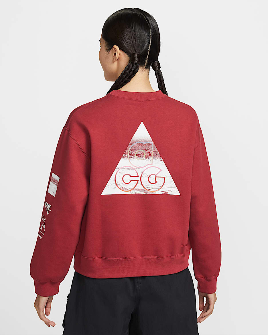 Nike ACG "Tuff Fleece" 马年限定脱缰系列 Therma-FIT 新年款女子拒水加绒圆领运动衫 - 深队红