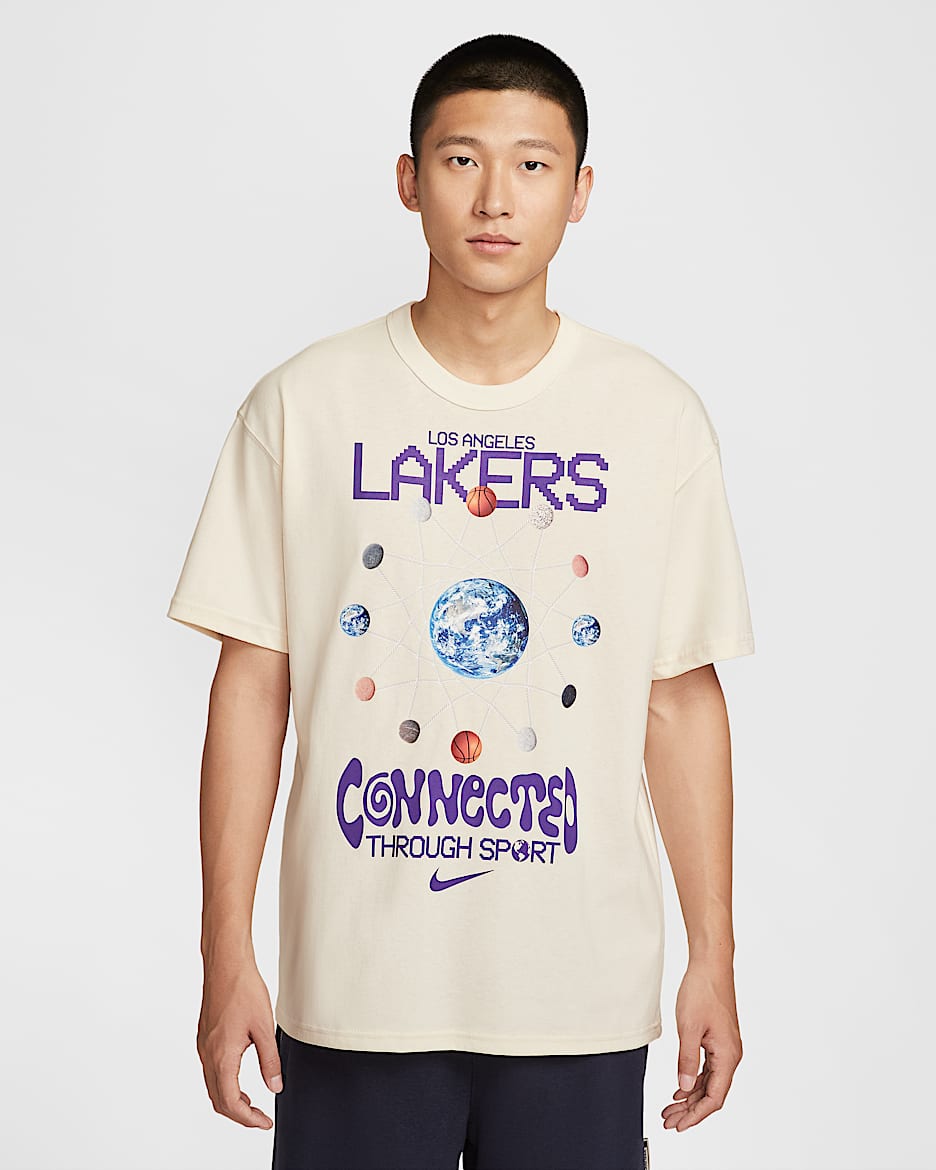 洛杉矶湖人队 Courtside Nike NBA 男子T恤 - 纯色