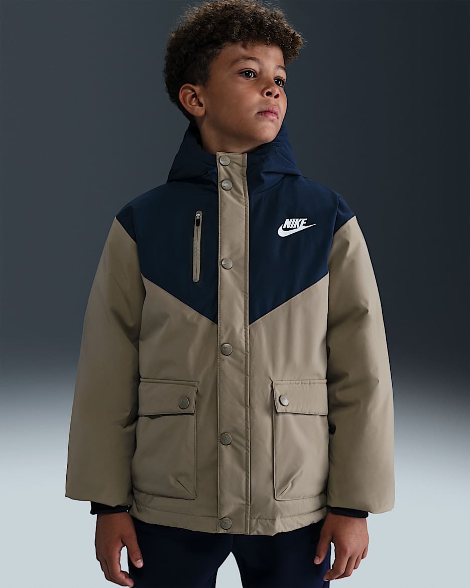 Nike 大童三防羽绒工装夹克 - 卡其