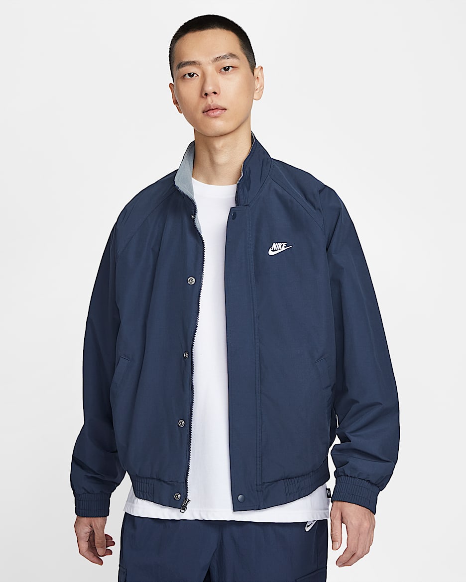 Nike Club Futura 男子摇粒绒里料夹克 - 黑曜石色/白色
