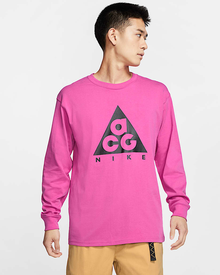 Nike ACG 男子长袖T恤 - 活力紫红/黑