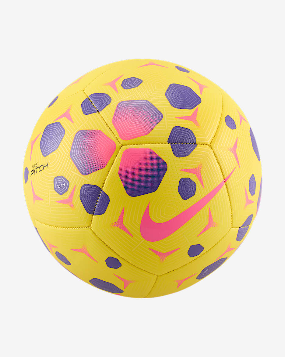 Nike Pitch 足球 - 黄色/紫色/透明粉