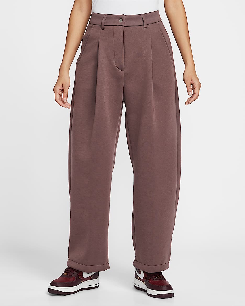 Nike Sportswear 女子宽松中腰针织长裤 - 图腾黑紫/图腾黑紫