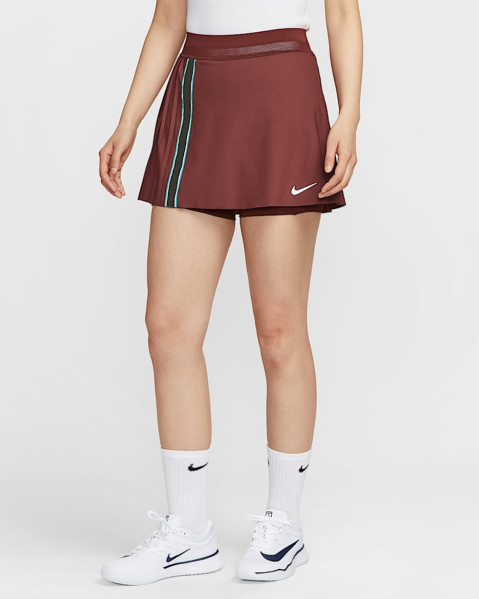 NikeCourt Slam Dri-FIT 郑钦文同款女子速干网球半身裙 - 暗队红/暗队红/白色