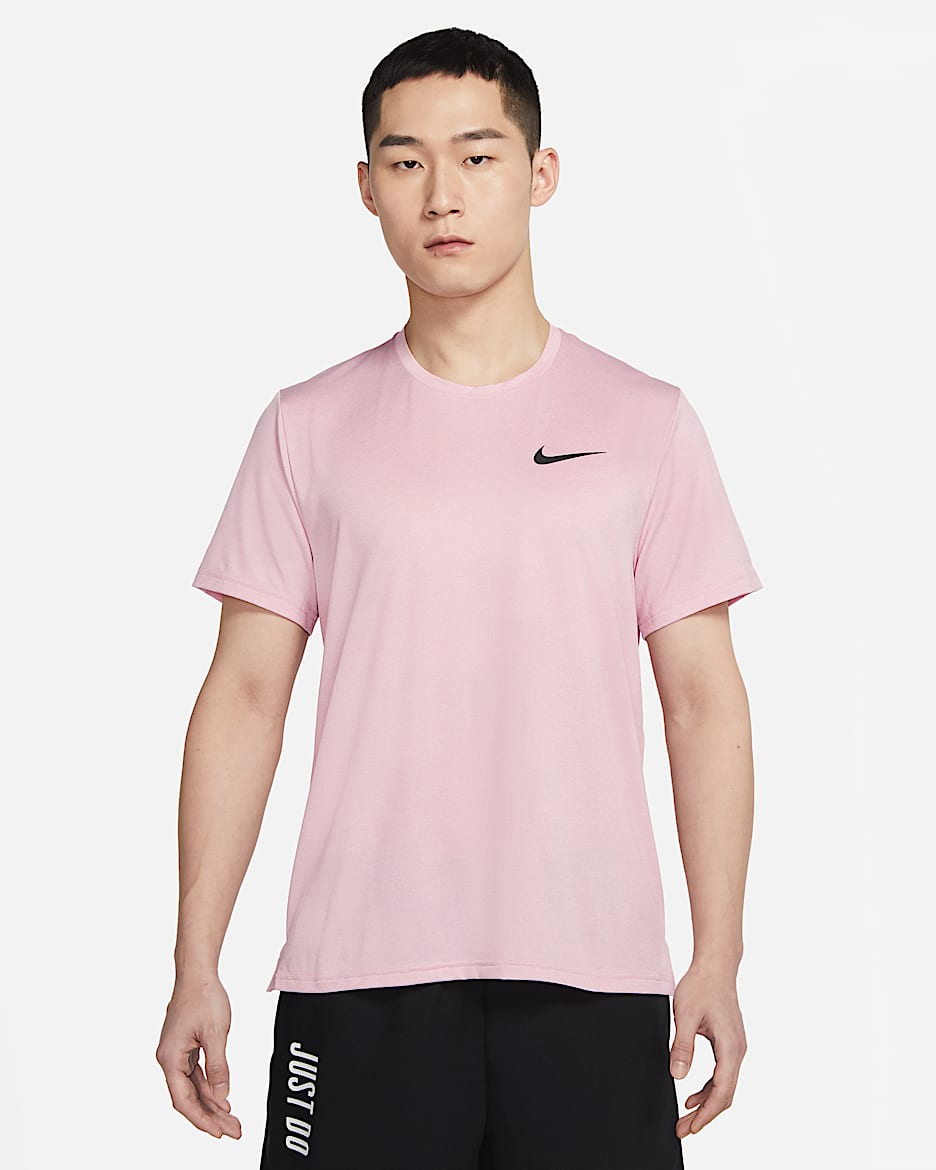 Nike Pro Dri-FIT 男子速干短袖训练上衣 - 元素粉/泡沫粉/调色/黑