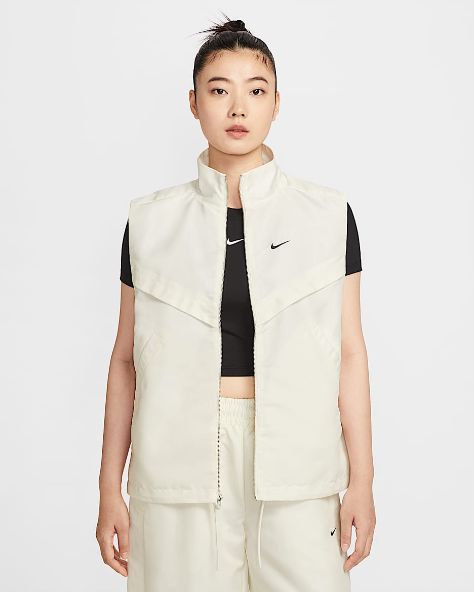 Nike Sportswear Windrunner 女子马甲 - 帆白/黑