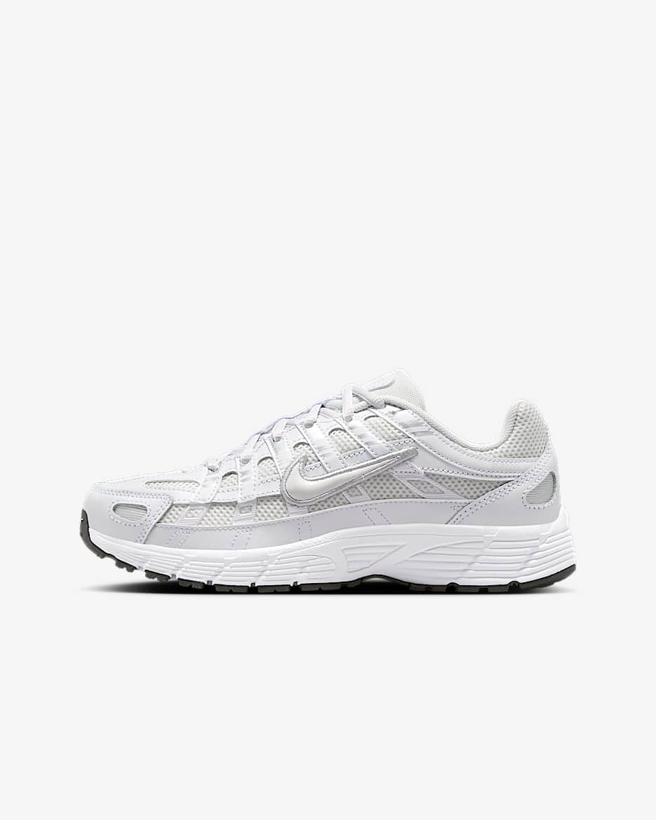 Nike P-6000 复古跑鞋风大童运动鞋 - 浅银灰/白色/金属银/浅银灰