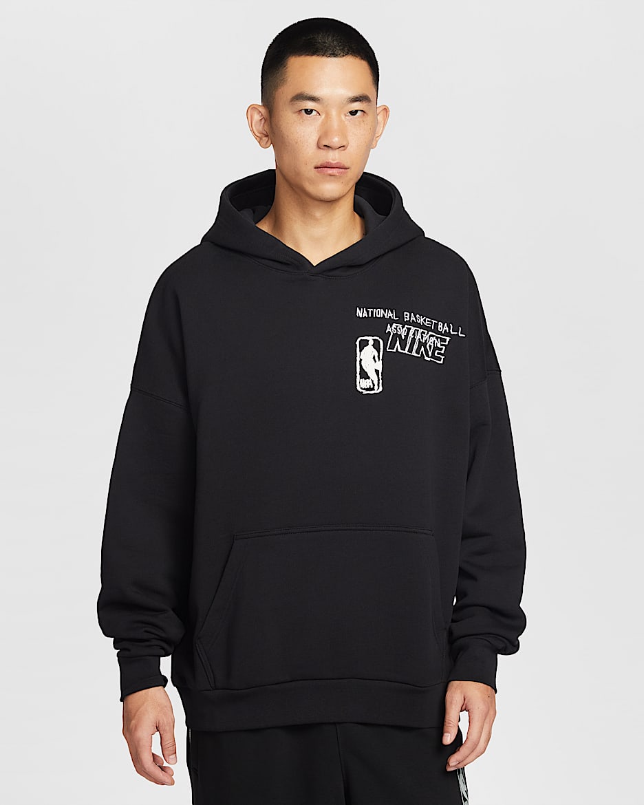 Team 31 Club Nike 男子 Oversize 风套头连帽衫 - 黑/鲜橙色