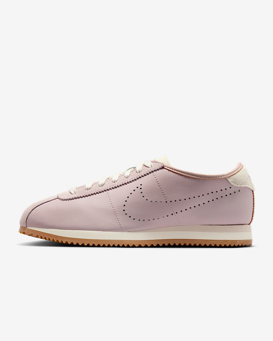 Nike Cortez Leather 女子运动鞋 - 微粒玫瑰红/帆白/橡皮浅褐/浅土褐
