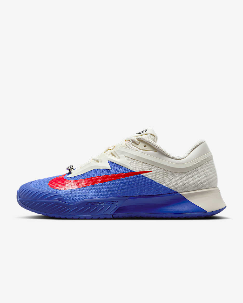 Nike Vapor Pro 3 Premium 男子硬地球场网球鞋 - 深夜蓝/淡象牙白/金属银/浅深红