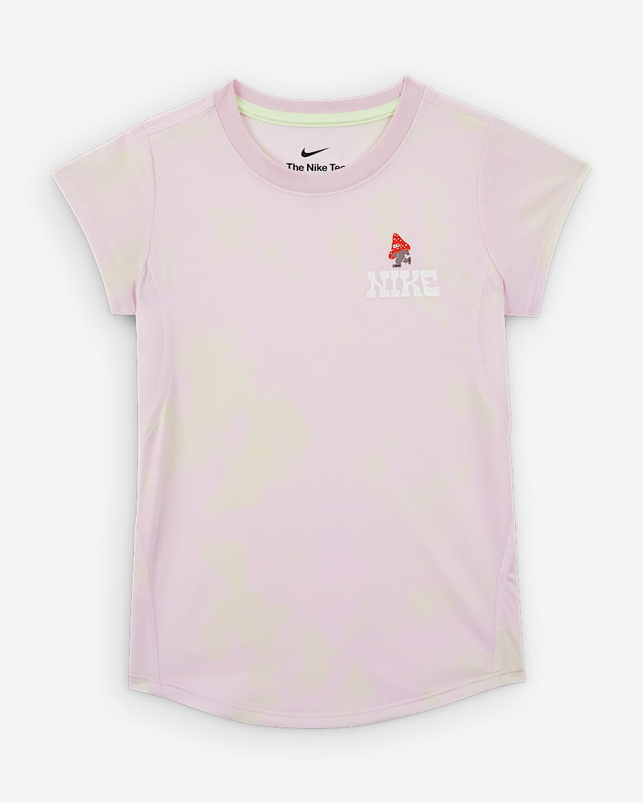 Nike Dri-FIT 幼童速干蘑菇印花T恤 - 泡沫粉