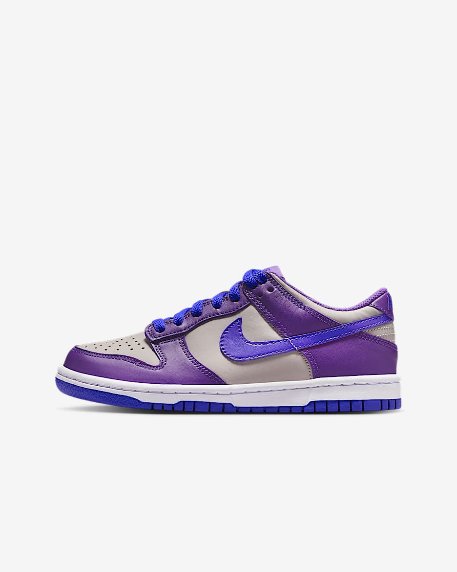 Nike Dunk Low 大童运动鞋板鞋 - 大学灰/野葡萄紫/白色/波斯紫