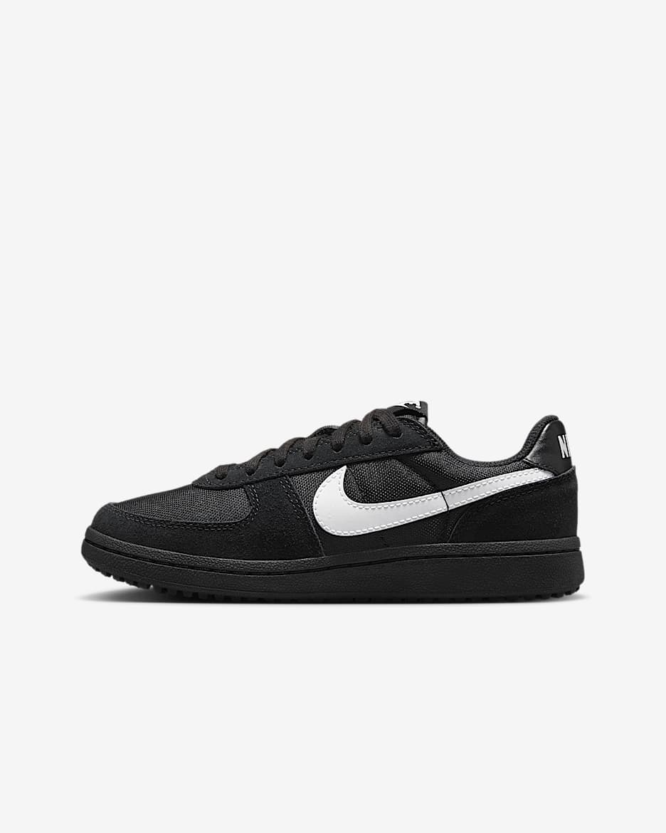 Nike Field General "Ref" 大童薄底运动鞋 - 黑/黑/白色