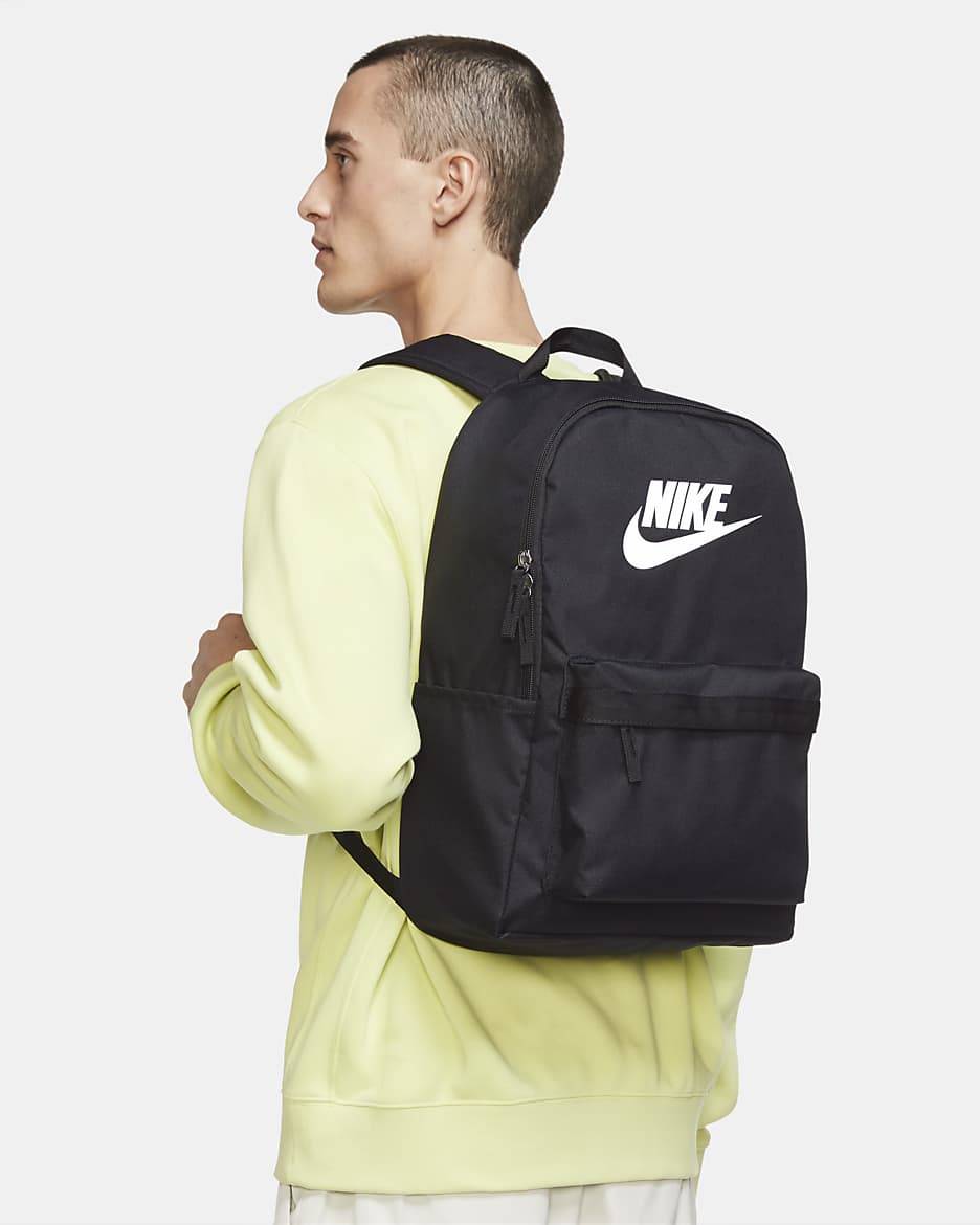 Nike Heritage 双肩包 - 黑/黑/白色