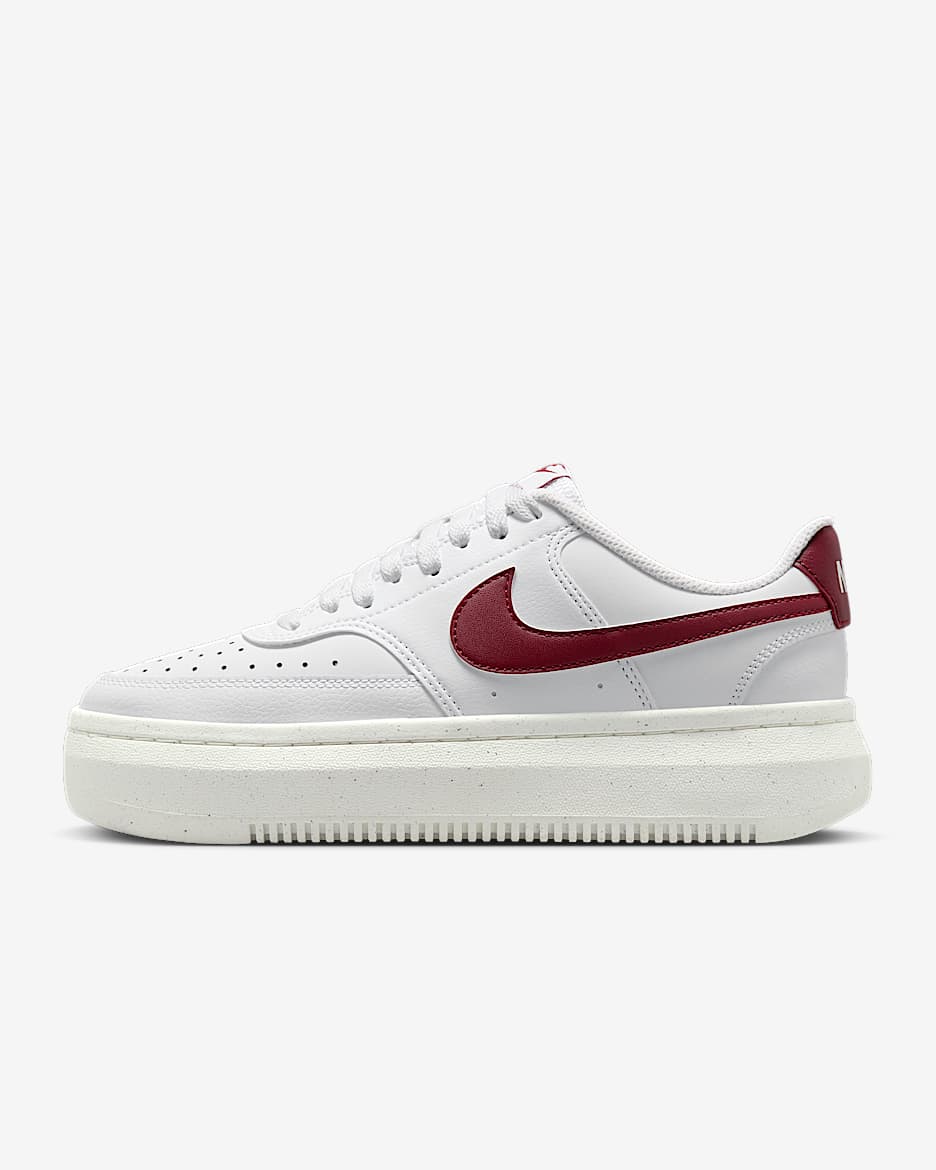 Nike Court Vision Alta 女子厚底运动鞋 - 白色/帆白/队红
