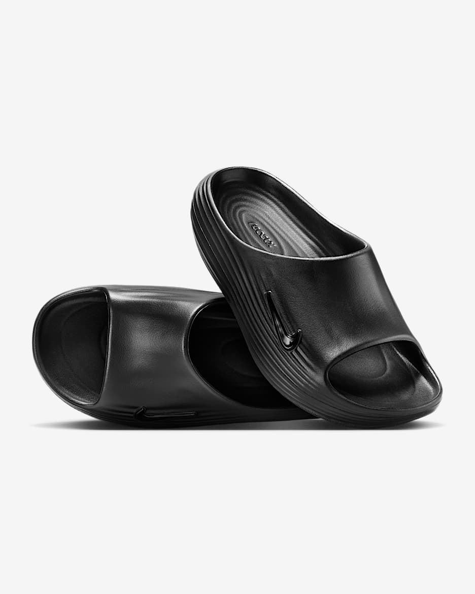 Nike ReactX Rejuven8 女子一脚蹬拖鞋 - 黑/黑/黑