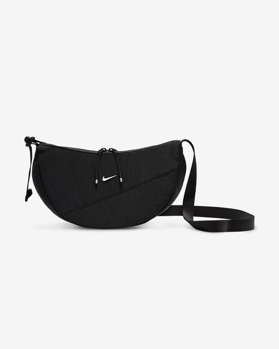 Nike Aura 新月形斜挎包 - 黑/黑/亚银