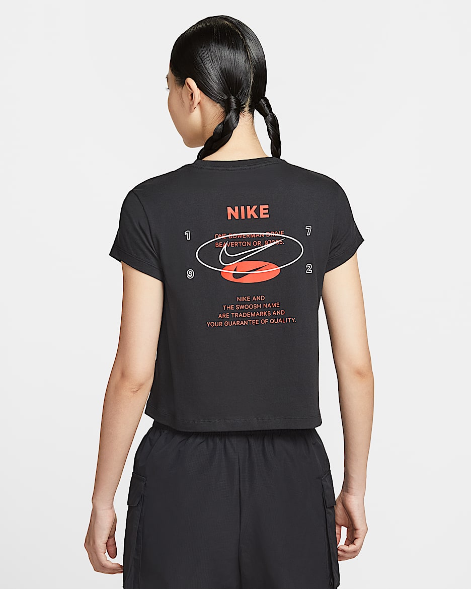 Nike Sportswear 女子印花T恤 - 黑