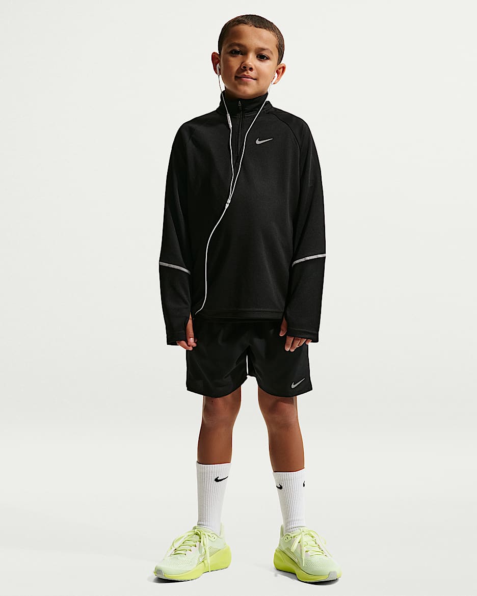 Nike Miler Dri-FIT 大童速干训练短裤 - 黑/黑