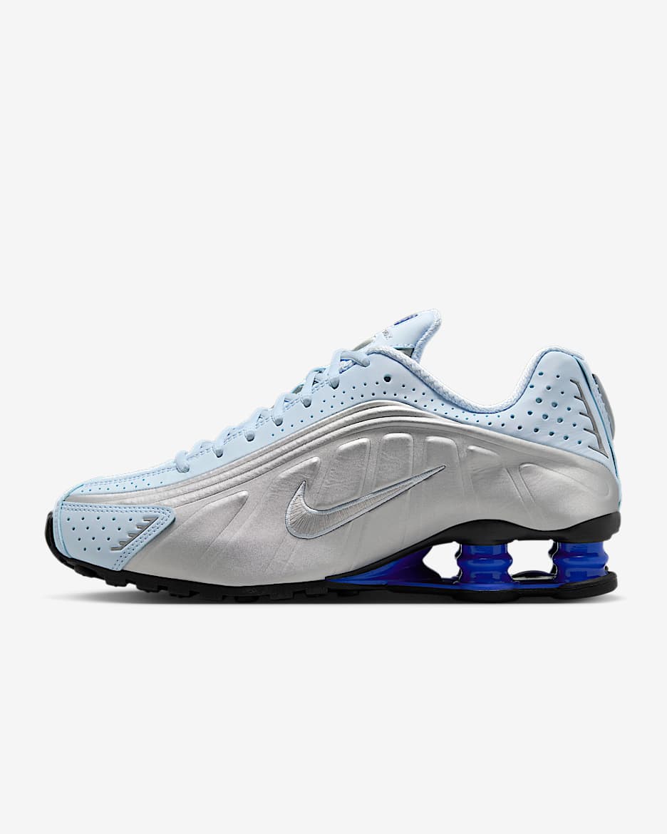 Nike Shox R4 KYOKA 同款女子气柱运动鞋 - 紫蓝/赛车蓝/金属银/金属银