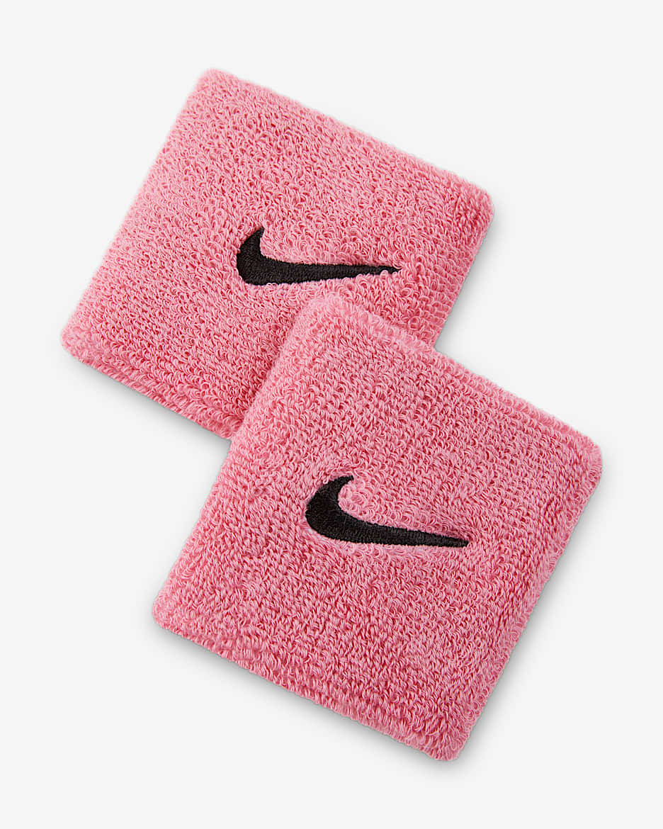 Nike Swoosh Classic 护腕（1 对） - 牡丹红/黑