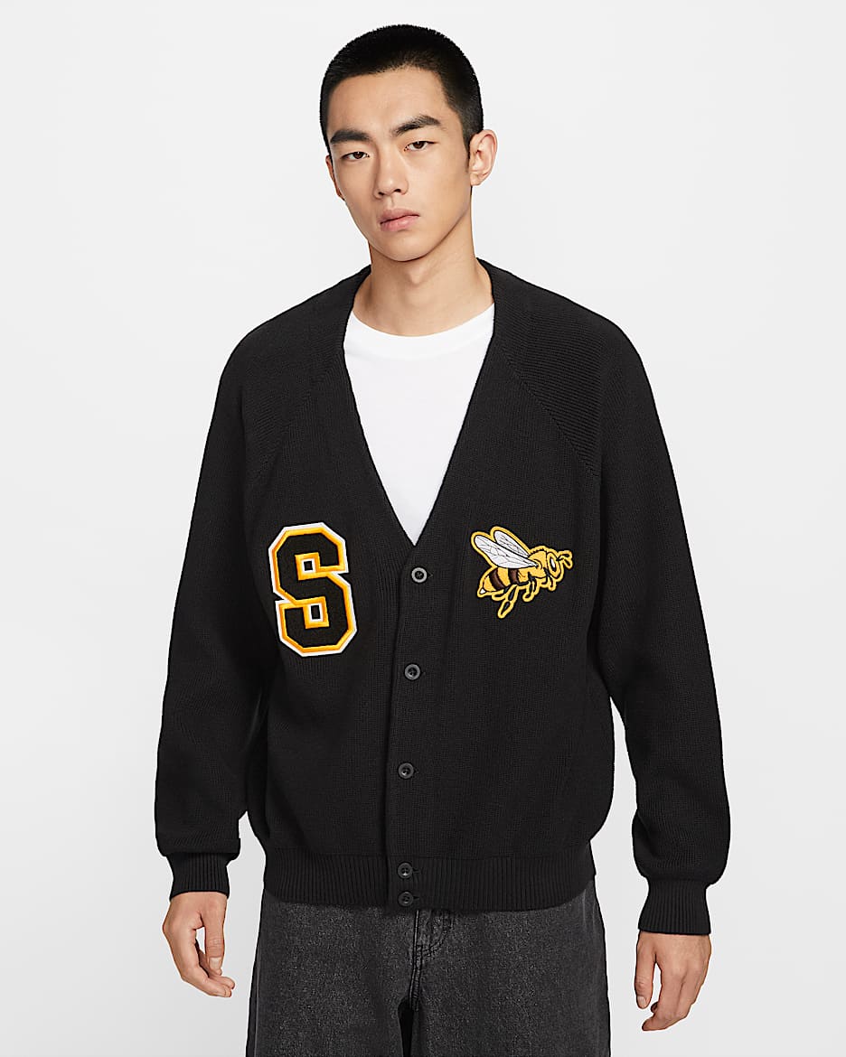 Nike SB 男子学院风滑板开衫 - 黑