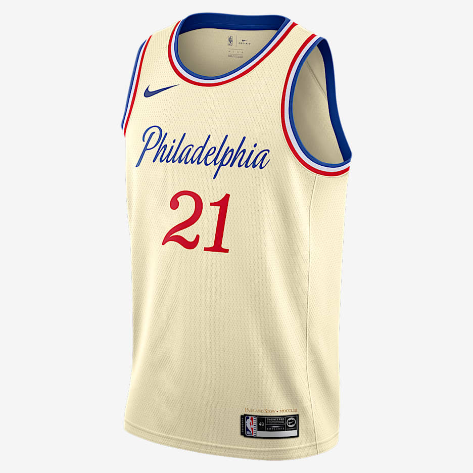 费城 76 人队 (Joel Embiid) – City Edition Nike NBA Swingman Jersey 男子球衣 - 猫眼褐