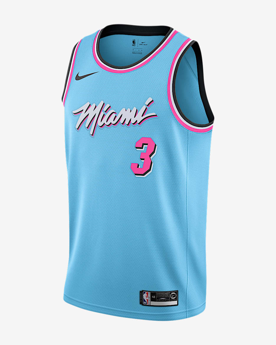 迈阿密热火队 (Dwyane Wade) – City Edition Nike NBA Swingman Jersey 男子球衣 - 暴风蓝