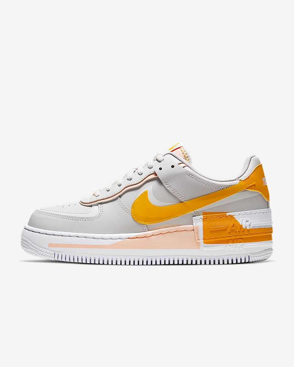 Nike AF1 Shadow SE 女子运动鞋 - 苍野灰/水洗珊瑚红/白色/上升花粉黄