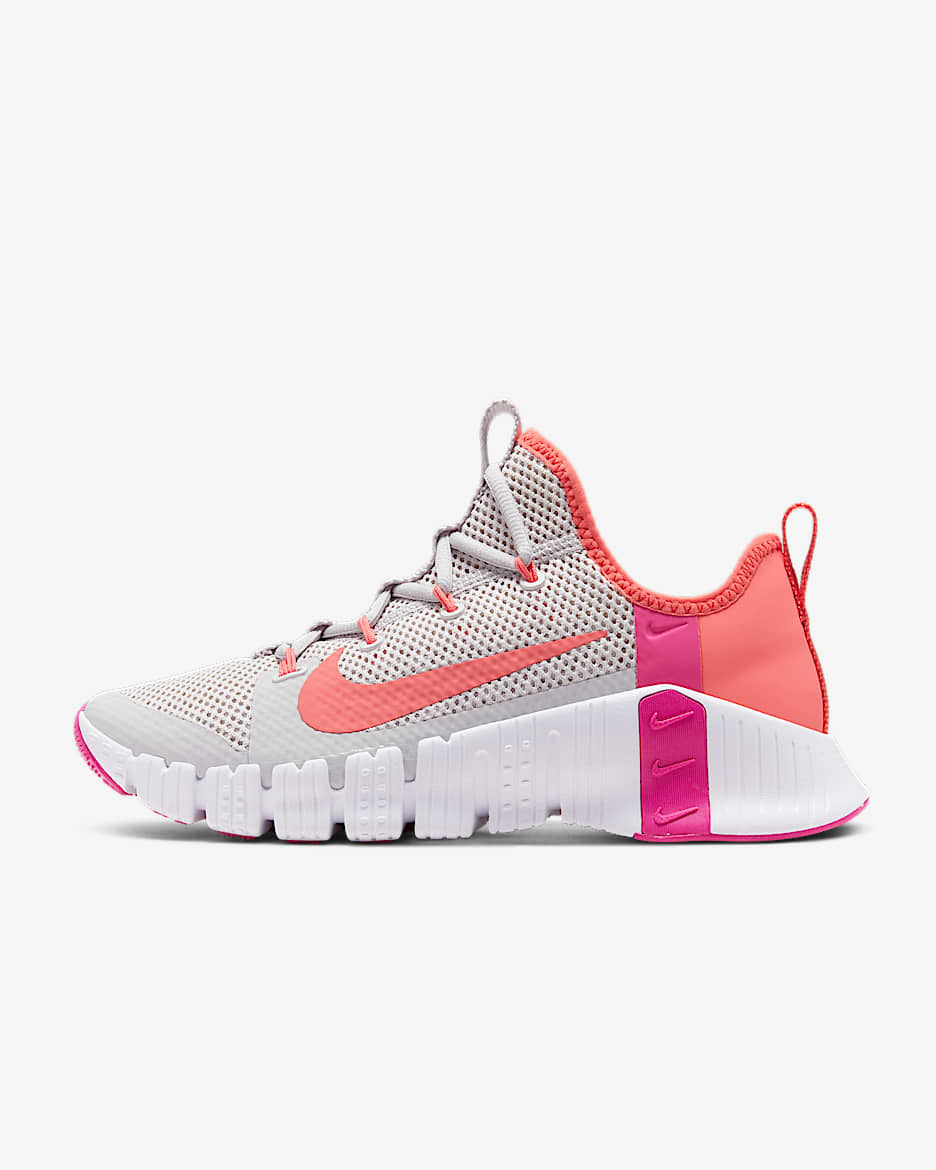 Nike Free Metcon 3 女子训练鞋 - 苍野灰/白色/火焰粉/神秘焰火色