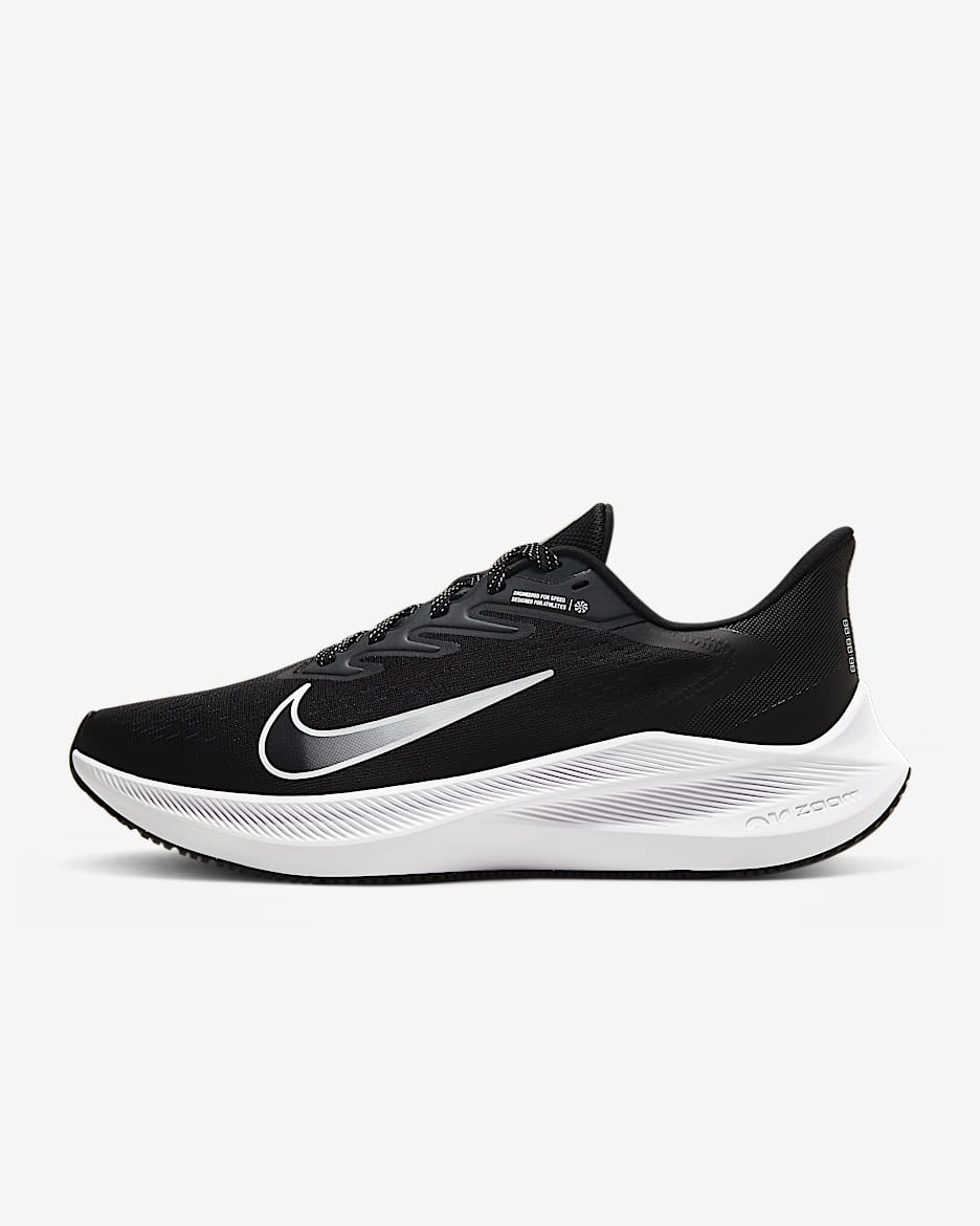 Nike Zoom Winflo 7 女子跑步鞋 - 黑/煤黑/白色