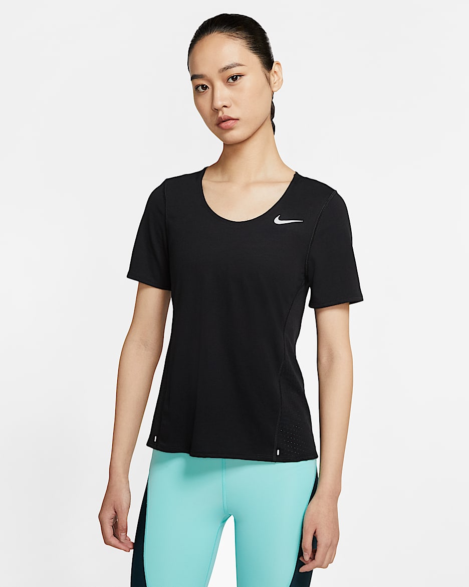 Nike City Sleek 女子跑步上衣 - 黑