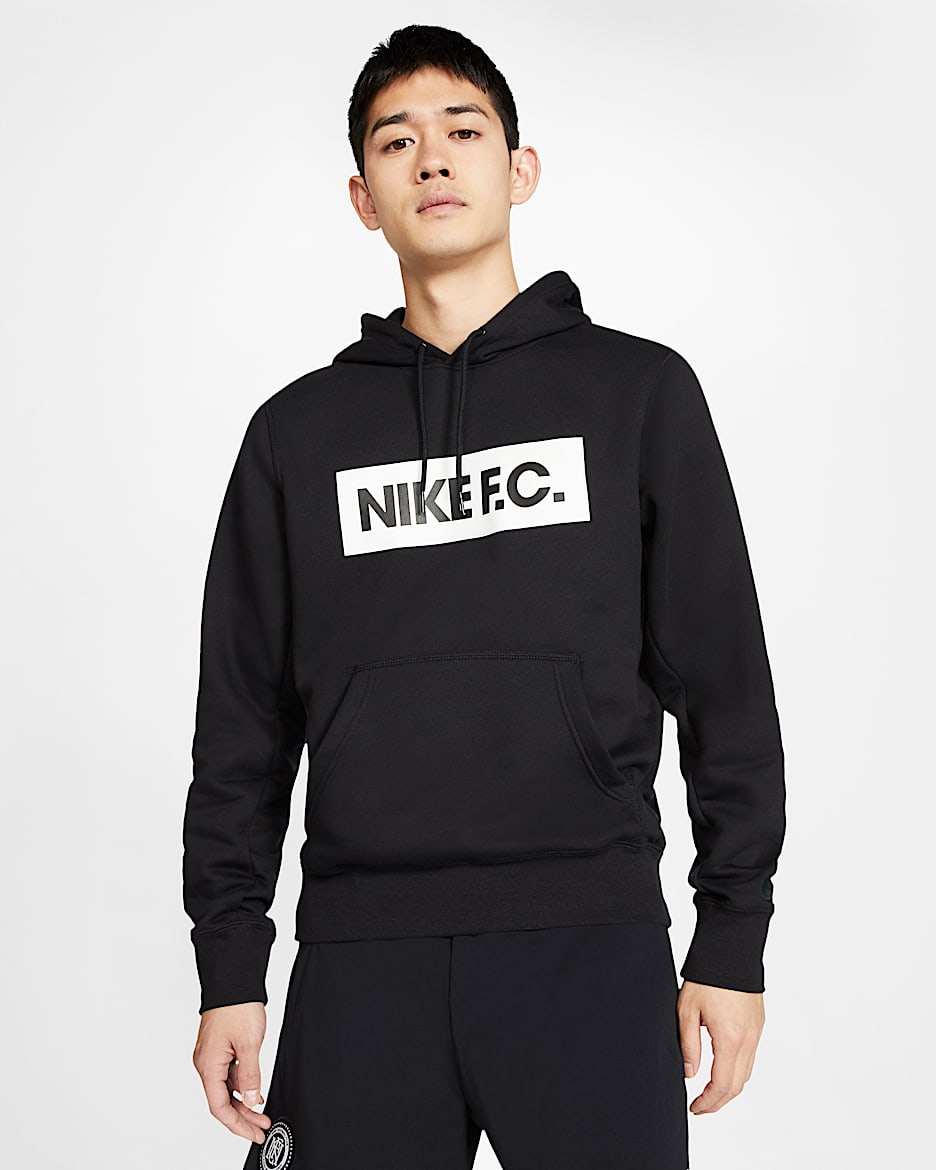 Nike F.C. 男子套头加绒足球连帽衫 - 黑/黑/黑