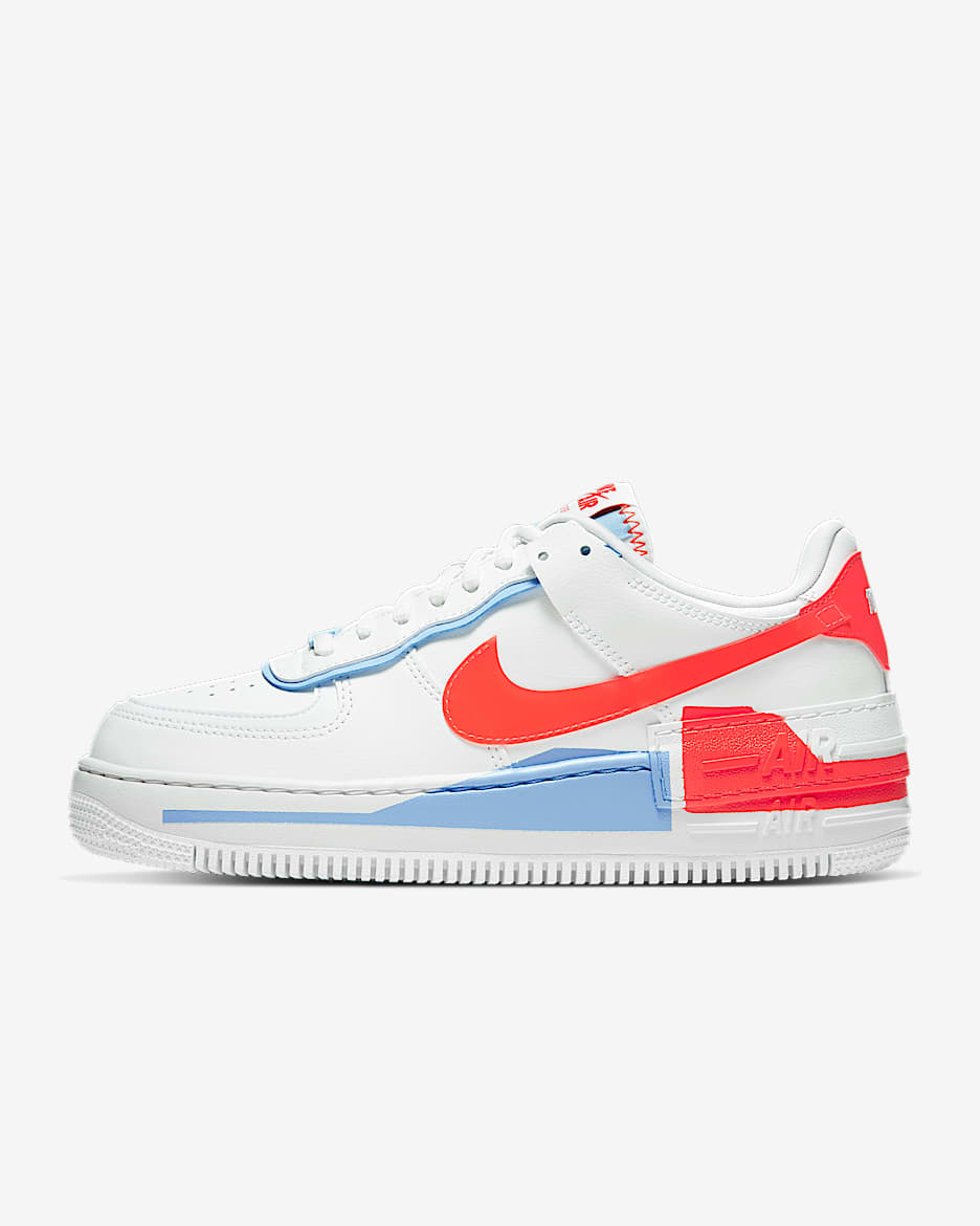Nike AF1 Shadow SE 女子运动鞋 - 山峰白/队橙/心灵蓝/山峰白