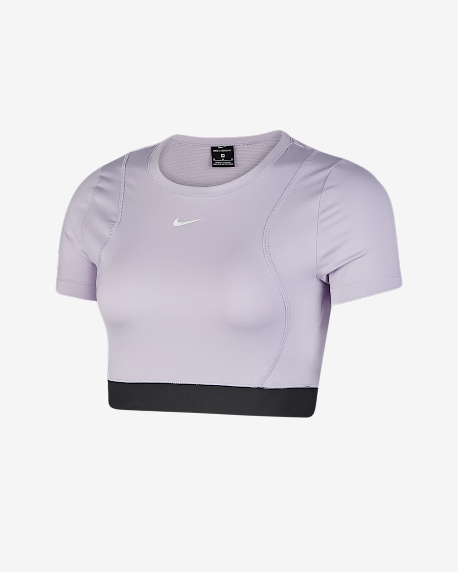 Nike AeroAdapt 女子短款上衣 - 无限紫丁香/黑/金属银