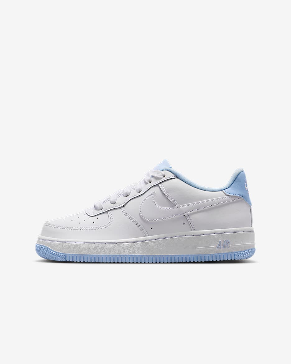 Nike Air Force 1 大童空军一号运动鞋 - 白色/氢蓝/白色