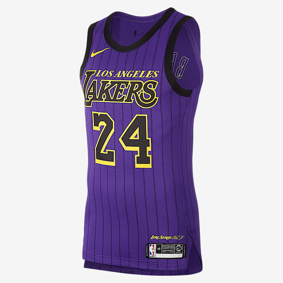 洛杉矶湖人队 (Kobe Bryant) City Edition Authentic Nike NBA Connected Jersey 男子球衣 - 全域紫