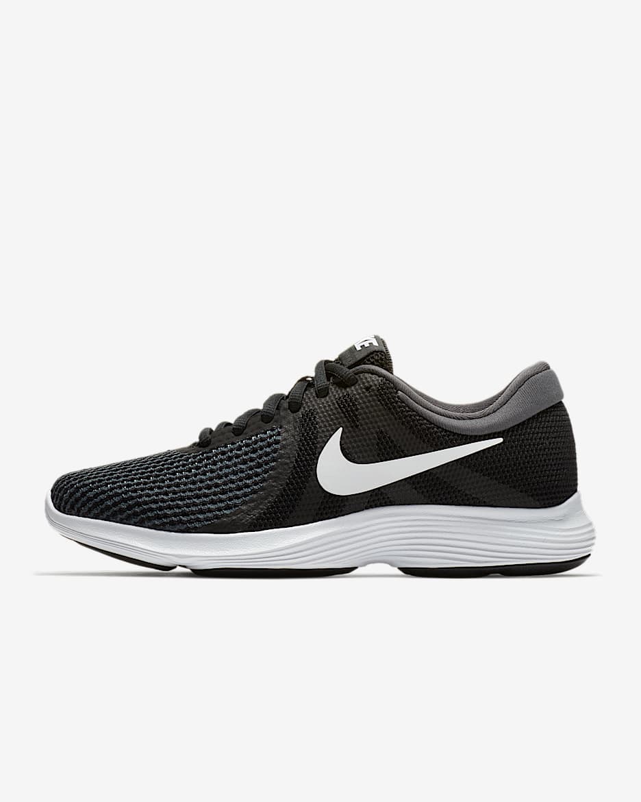Nike Revolution 4 女子跑步鞋 - 黑/煤黑/白色
