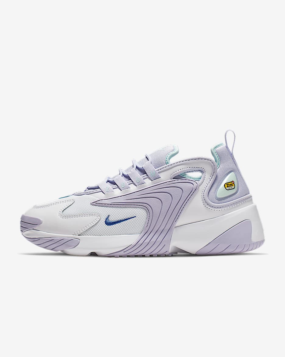 Nike Zoom 2K 女子运动鞋缓震老爹鞋 - 白色/氧气紫/浅青色/宝石蓝