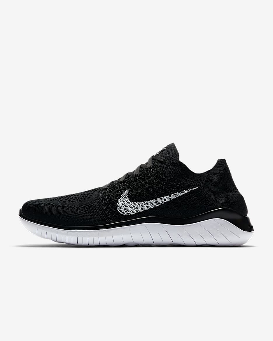 Nike Free Run 2018 男子运动鞋 - 黑/白色