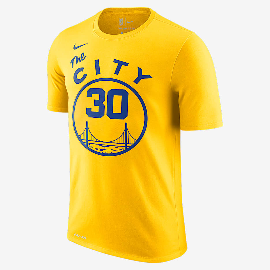 金州勇士队 (Stephen Curry) Nike Dri-FIT NBA 男子T恤 - 阿马里洛黄