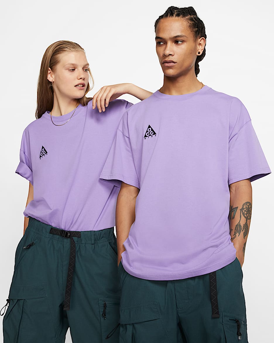 Nike ACG Logo 男子T恤 - 太空紫/黑